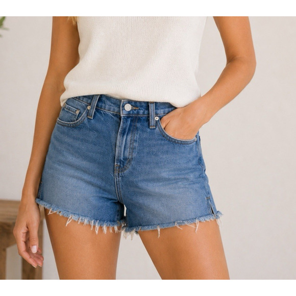 FRAME Pants - Frame Denim Shorts Size 25 Cut Off 100% Cotton Raw Frayed Hem Boho Festival